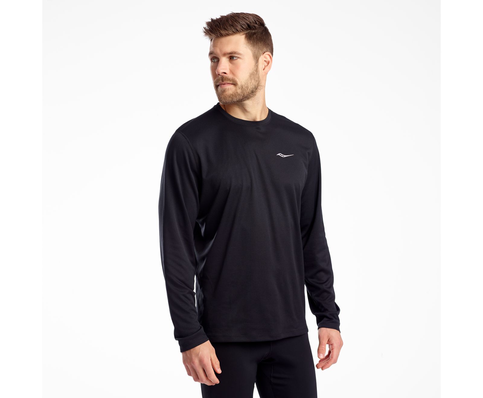 Saucony Stopwatch Long Sleeve Men's Shirts Black | Canada 632ILHS